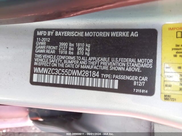 2013 MINI COUNTRYMAN WMWZC3C55DWM28184 Photo 8