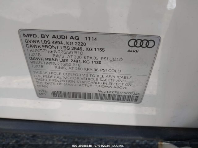 WA1GFCFS7FR007226 Audi Q3 2.0t Premium Plus