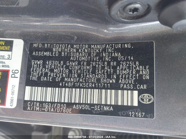 Toyota CAMRY LE 2014 4T4BF1FK5ER411711 Image 9
