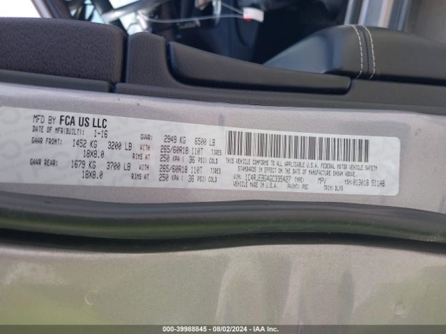 1C4RJEBG4GC335427 Jeep Grand Cherokee Limited