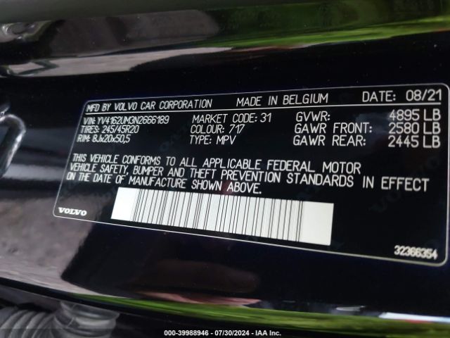 YV4162UM3N2666189 Volvo Xc40 T5 R-design