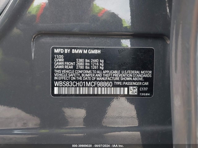 BMW M5 2021 WBS83CH01MCF98860 Image 9