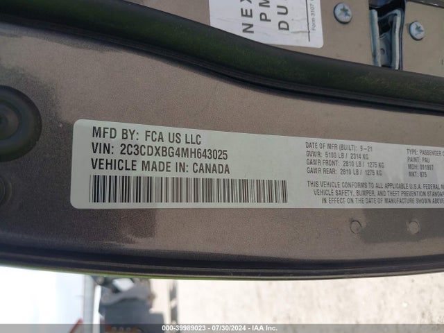 Dodge Charger Sxt Rwd 2021 2C3CDXBG4MH643025 Image 9