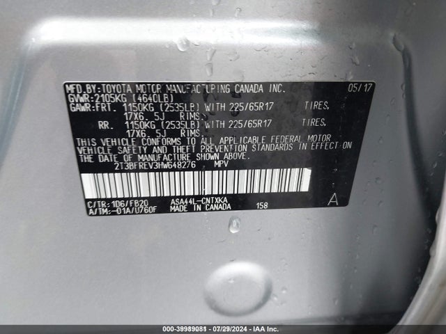 Toyota RAV4 LE 2017 2T3BFREV3HW648276 Image 9