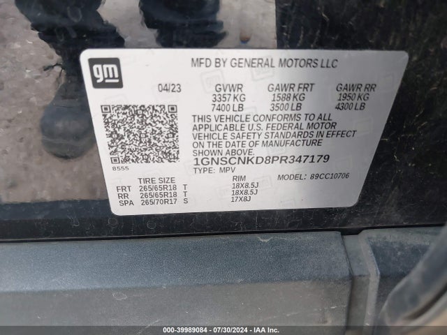 Chevrolet Tahoe 2wd Lt 2023 1GNSCNKD8PR347179 Image 9