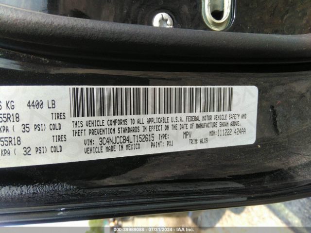 3C4NJCCB4LT152615 Jeep Compass Limited Fwd