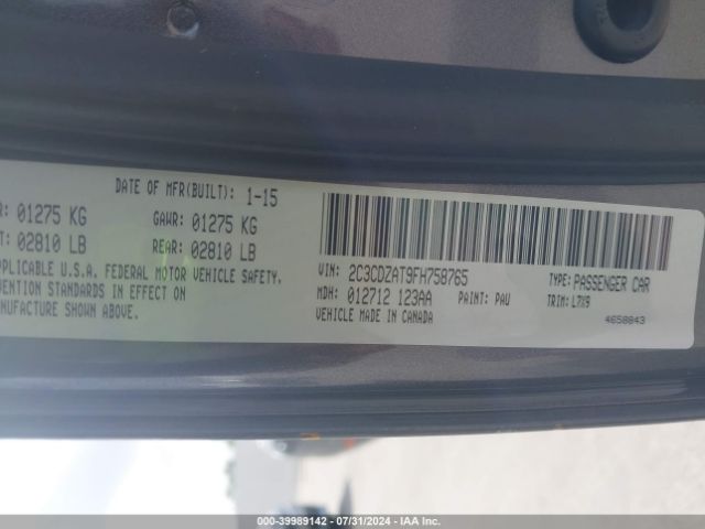 2C3CDZAT9FH758765 Dodge Challenger R/t
