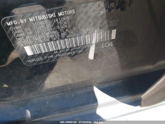 ML32F3FJ1HHF06299 Mitsubishi Mirage G4 Es