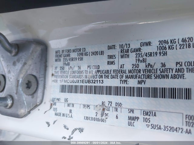 Ford Escape Titanium 2014 1FMCU0JX1EUB32113 Image 9