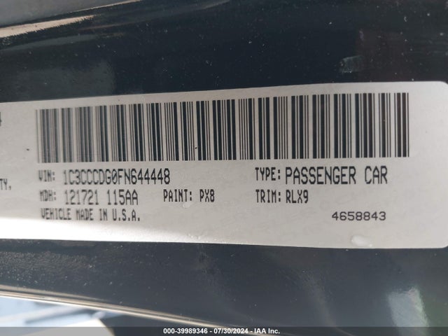 1C3CCCDG0FN644448 Chrysler 200 S