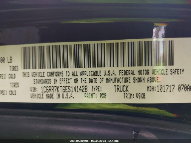 1C6RR7KT6ES141428 RAM 1500 Express
