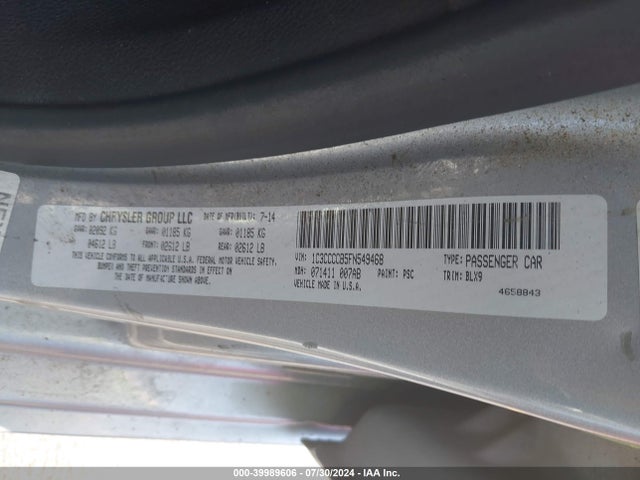 Chrysler 200 C 2015 1C3CCCCB5FN549468 Image 9