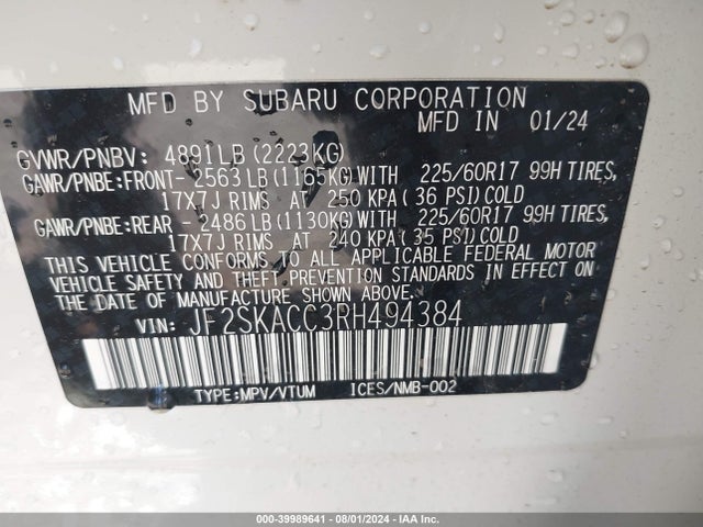 Subaru Forester Premium 2024 JF2SKACC3RH494384 Image 9