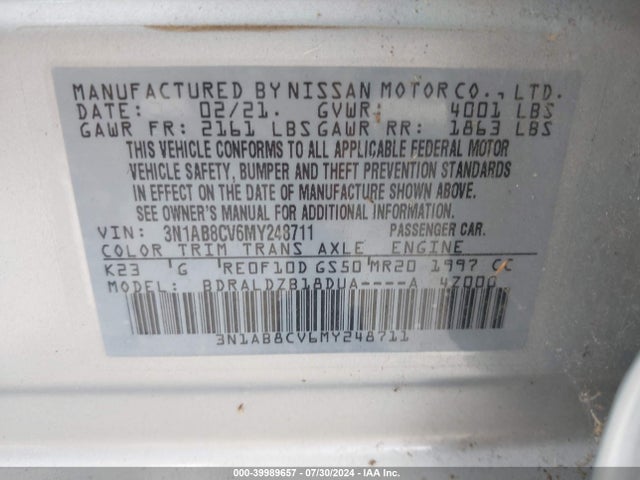 Nissan Sentra Sv Xtronic Cvt 2021 3N1AB8CV6MY248711 Image 9