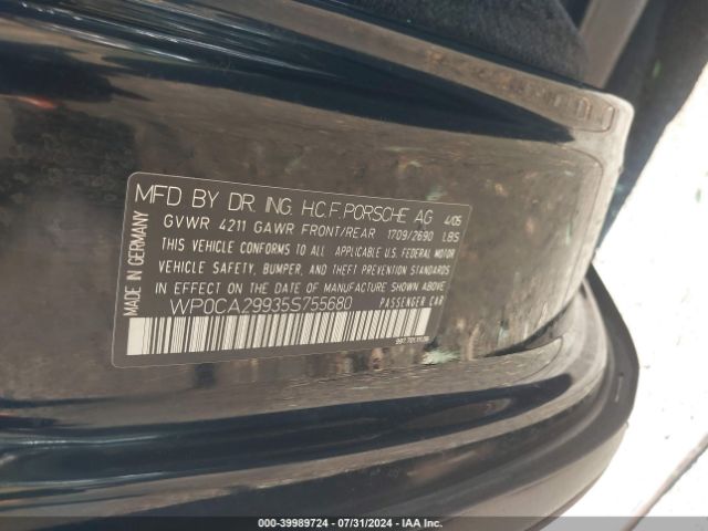 2005 PORSCHE 911 WP0CA29935S755680 Photo 8