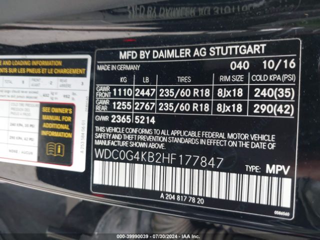 WDC0G4KB2HF177847 Mercedes-Benz Glc 300 4matic