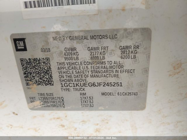 1GC1KUEG6JF245251 Chevrolet Silverado 2500hd Wt