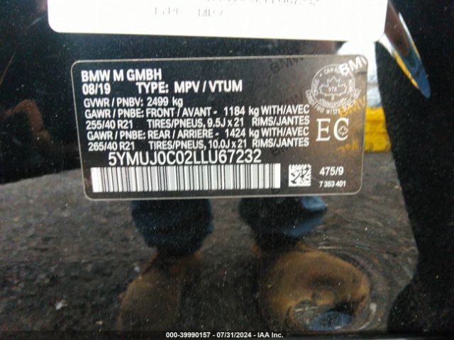 2020 BMW X4 M 5YMUJ0C02LLU67232 Photo 8