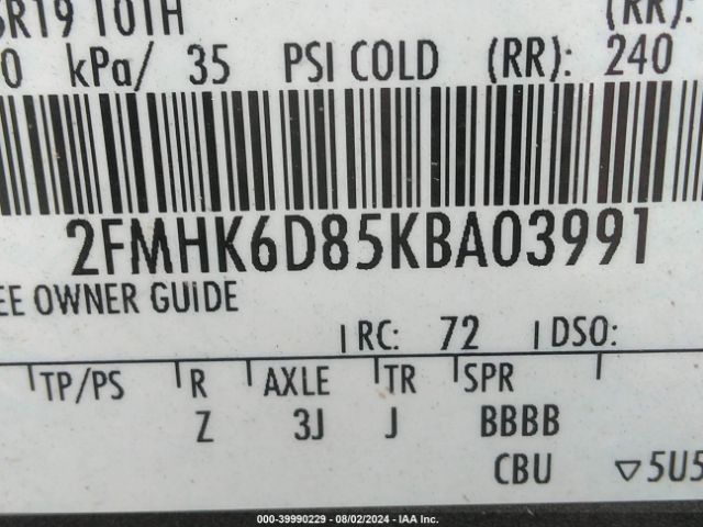2FMHK6D85KBA03991 Ford Flex Limited