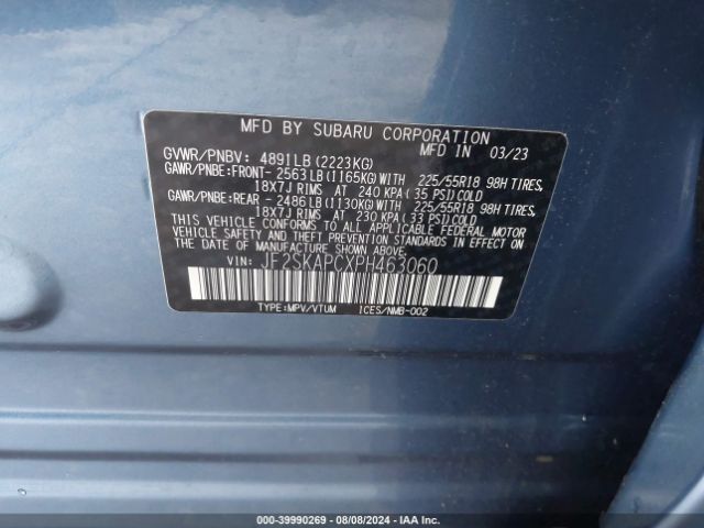 JF2SKAPCXPH463060 Subaru Forester Limited