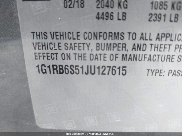 Chevrolet Volt Premier 2018 1G1RB6S51JU127615 Image 9