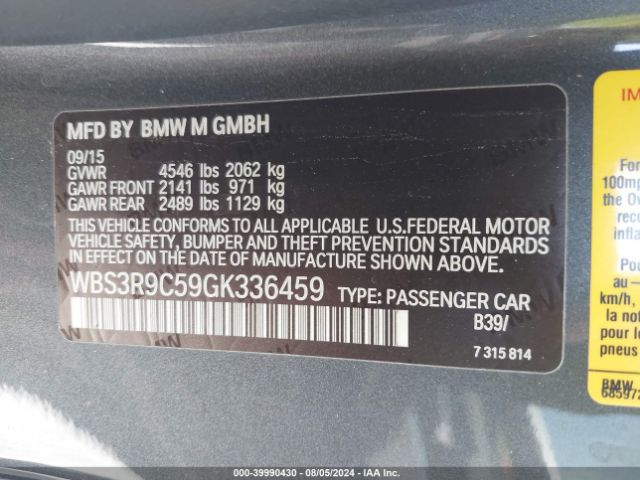 WBS3R9C59GK336459 BMW M4