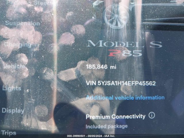5YJSA1H14EFP45562 Tesla Model S P85