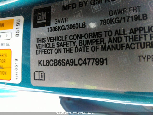 Chevrolet Spark Fwd Ls Automatic 2020 KL8CB6SA9LC477991 Image 9