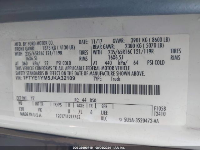 1FTYE1YM5JKA32109 Ford Transit-150
