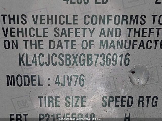KL4CJCSBXGB736916 Buick Encore Leather
