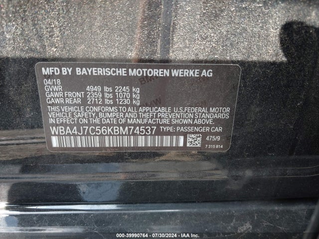WBA4J7C56KBM74537 BMW 440i Gran Coupe Xdrive