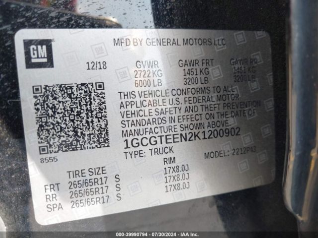 1GCGTEEN2K1200902 Chevrolet Colorado Zr2
