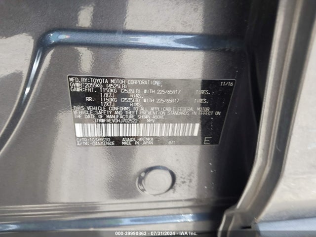 Toyota Rav4 Xle 2017 JTMWFREV0HJ702522 Image 9