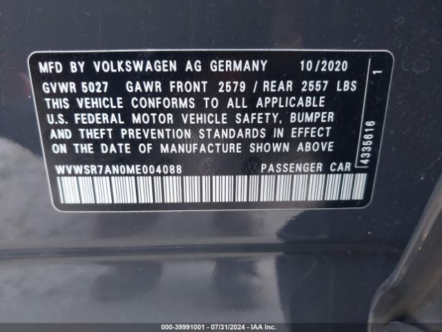 WVWSR7AN0ME004088 Volkswagen Arteon 2.0t Sel R-line