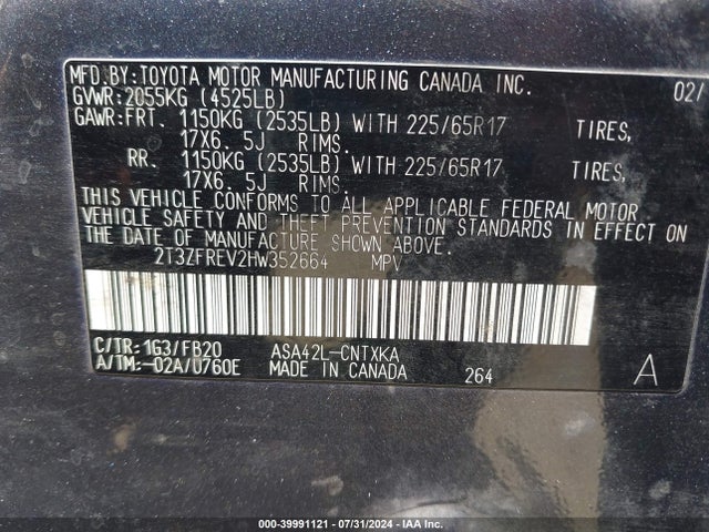 Toyota RAV4 LE 2017 2T3ZFREV2HW352664 Image 9