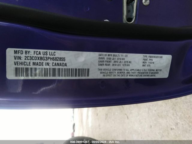 2C3CDXBG3PH682855 Dodge Charger Sxt