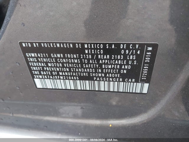 3VW2K7AJXFM210465 Volkswagen Jetta 2.0l S
