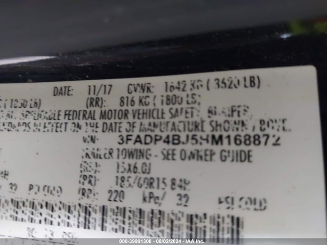 Ford FIESTA SE 2017 3FADP4BJ5HM168872 Image 9