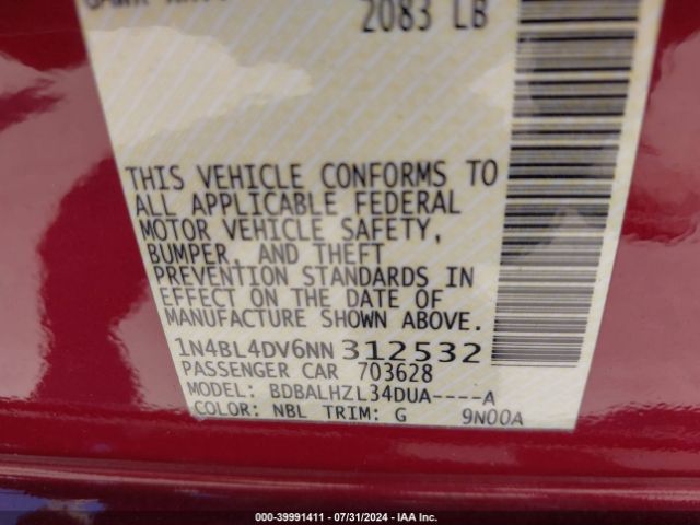 2022 NISSAN ALTIMA 1N4BL4DV6NN312532 Photo 8