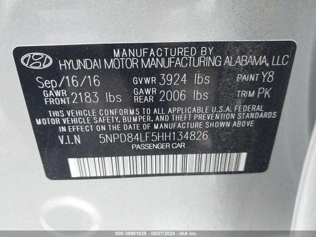Hyundai ELANTRA SE 2017 5NPD84LF5HH134826 Image 9
