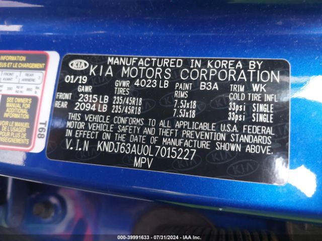 KNDJ63AU0L7015227 KIA Soul Gt-line