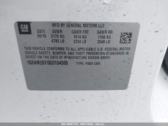 1G6AN5SY0G0194306 Cadillac ATS-V