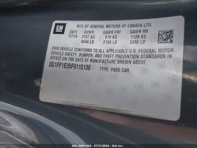 2G1FF1E35F9115136 Chevrolet Camaro 2lt