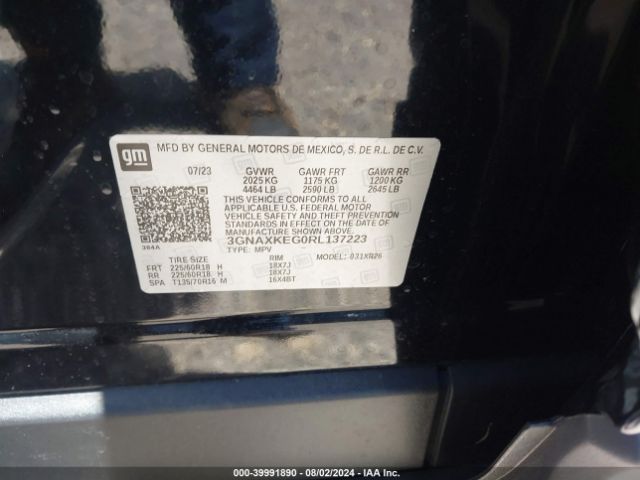 3GNAXKEG0RL137223 Chevrolet Equinox Fwd Lt