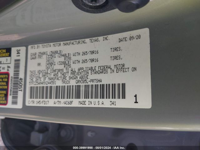 5TFCZ5AN4MX244581 Toyota Tacoma Trd Off-road