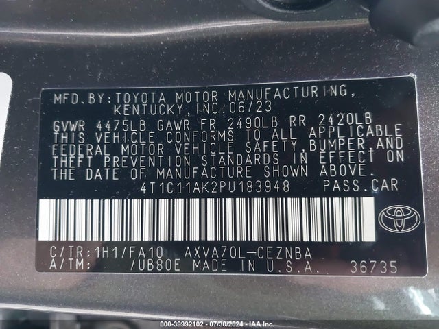 Toyota CAMRY LE 2023 4T1C11AK2PU183948 Image 9