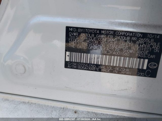 JTHBE1BL2FA001580 Lexus GS 350