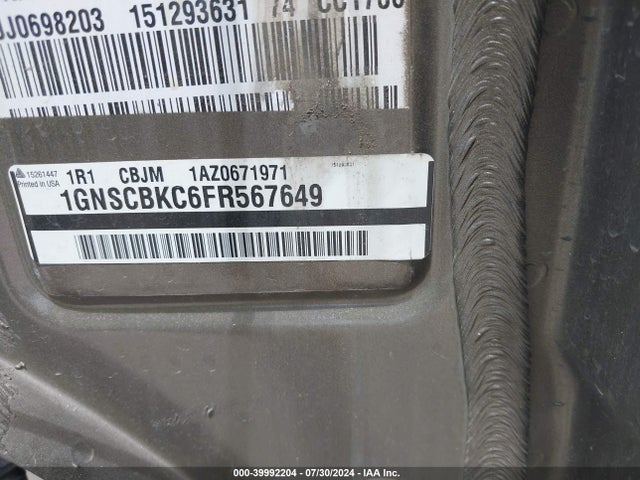 Chevrolet Tahoe Lt 2015 1GNSCBKC6FR567649 Image 9
