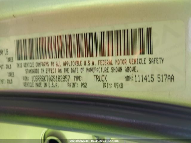 1C6RR6KT0GS182957 RAM 1500 Express