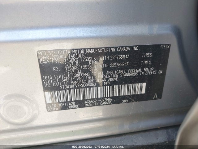 Toyota Rav4 Xle 2024 2T3W1RFV7RW308063 Image 9